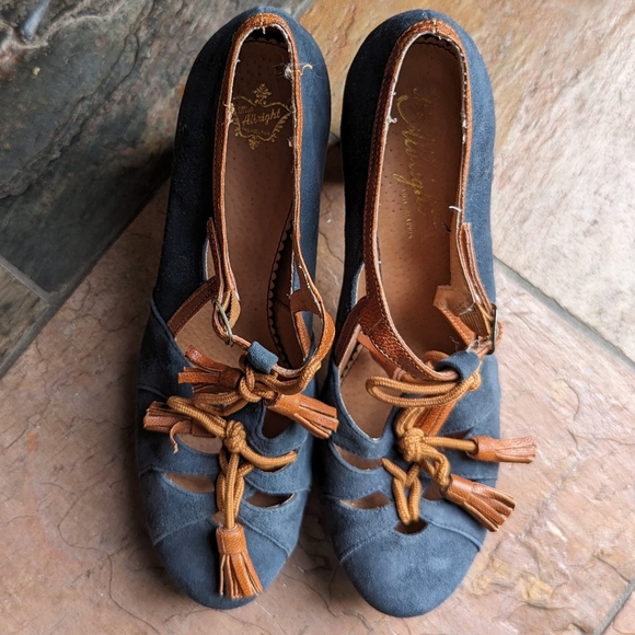 anthropologie MISS ALBRIGHT vintage style heels 8.5 - Picture 7 of 13